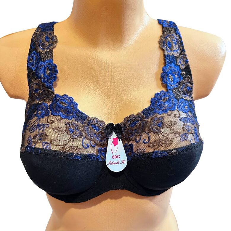 Bra for fuller busts, blue
